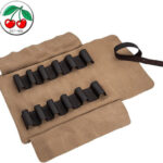 Kirschen Leather roll-up bag, empty 12 compartments