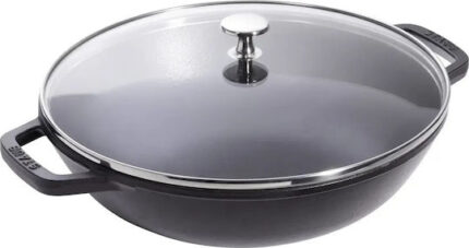 Staub Wok 30 cm with Lid Cast Iron, black