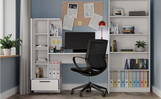 xlarge_20260306170551_set_epiplon_cosmo_2tmch.jpeg Cosmo Desk + Bookcase Set White - Image 1