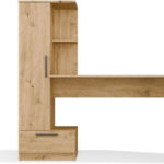 COSMO Oak Artisan Desk + Bookcase Set