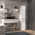 Bathroom cabinet NEL II 31x30x174 cm  white  glossy