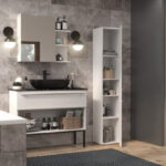 Bathroom cabinet NEL II 31x30x174 cm  matt white