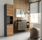 Topeshop S40 ANTRACYT/ARTISAN bathroom storage cabinet