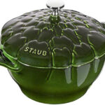Staub La Cocotte 22cm Artichoke Cast Iron Dutch Oven Basil Green