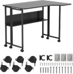 Maclean Folding Desk/Table  Black  Mobile  100x73 cm  max. 50 kg  Angled  L-Shaped  MC-126 L/B