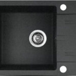 PYRAMIS LEFKADA sink (59x44) 1B 1D black + Lungo volcano Black Edition tap - 070261111LBE