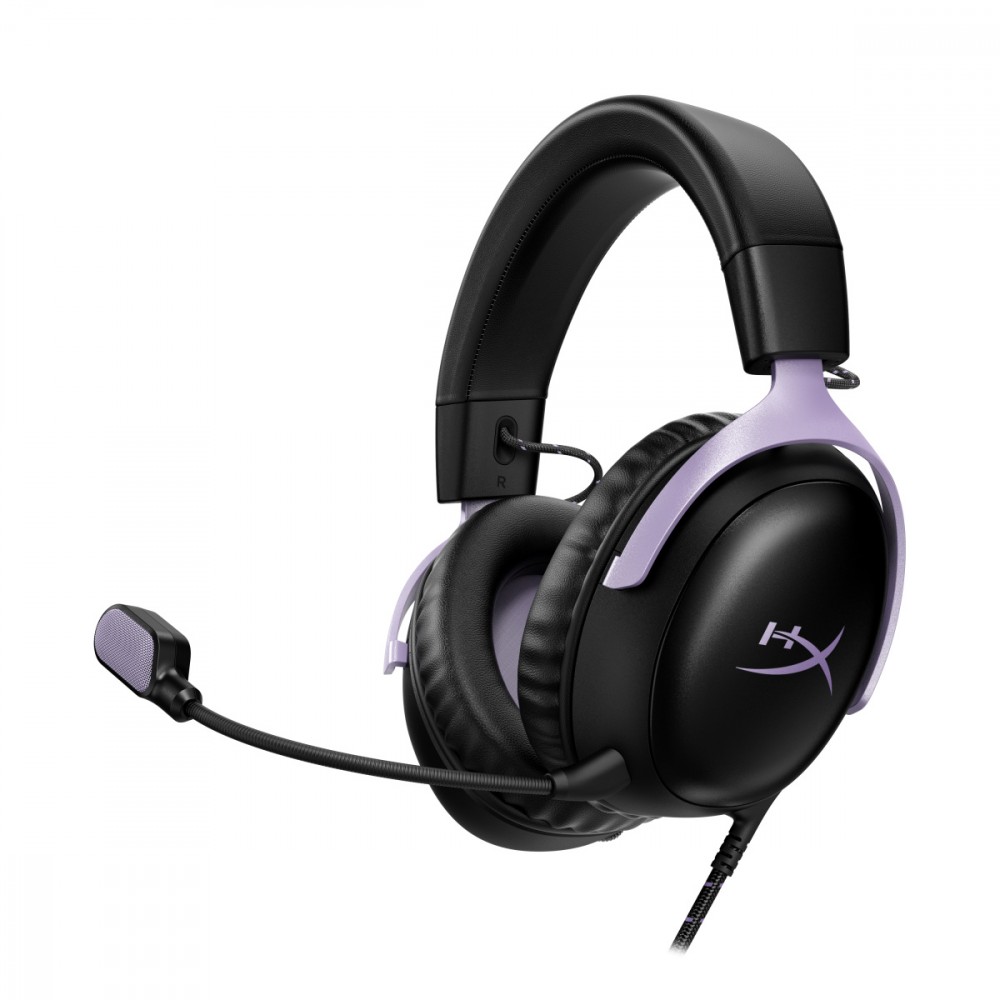 1037989_2207362.jpeg HP Cloud III Over Ear Gaming Headset με σύνδεση USB Black/Lavender - Image 1