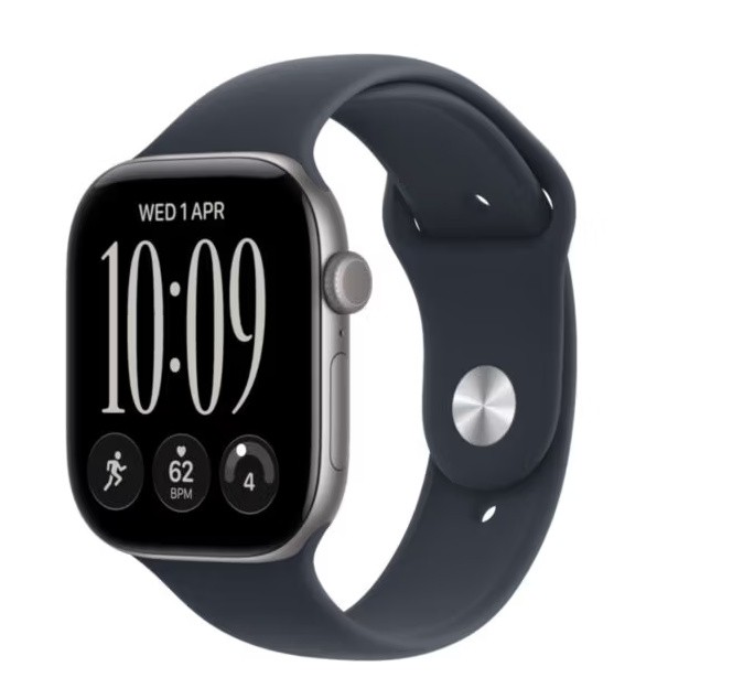 1039544_2214395.jpeg Apple Watch Series 12 Aluminium 42mm Αδιάβροχο με Παλμογράφο (Space Grey Aluminium with Navy Blue Sport Band - S/M) - Image 1