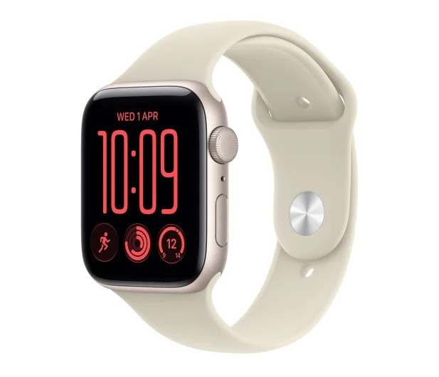1039563_2218422.jpeg Apple Watch SE 3 Aluminium 40mm Αδιάβροχο με Παλμογράφο (Starlight Aluminium Case with Sand Sport Band - S/M) - Image 1