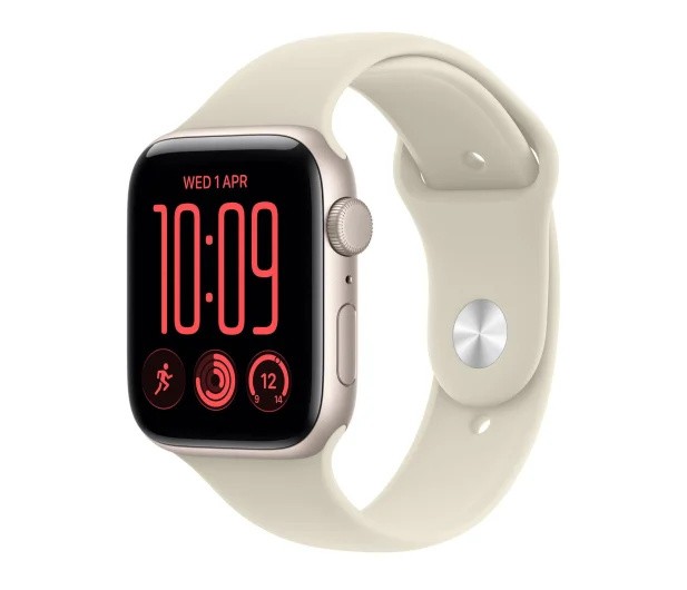 1039568_2218537.jpeg Smartwatch Watch SE 3 GPS, koperta 44mm z aluminium w kolorze księżycowej poświaty, pasek sportowy w kolorze piaskowym - rozmiar M/L - Image 1