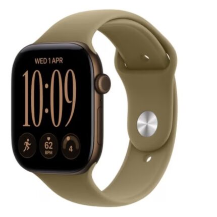 Watch seria 12 GPS+Cellular, koperta 42 mm z aluminium w kolorze ciemnego brązu, pasek sportowy w kolorze oliwki - rozmiar S/M