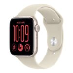 Apple Watch SE 3 Cellular Aluminium 44mm Αδιάβροχο με eSIM και Παλμογράφο (Starlight Aluminium Case with Sand Sport Band - M/L)