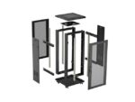 Szafa instalacyjna rack stojąca 19 cali 18U 600x600 drzwi perforowane LCD (Flat pack) czarna - Image 7