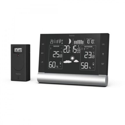 HAMA Black Line Plus 00186418 Ασύρματος Μετεωρολογικός Σταθμός Ψηφιακός Επιτραπέζιος Μαύρος