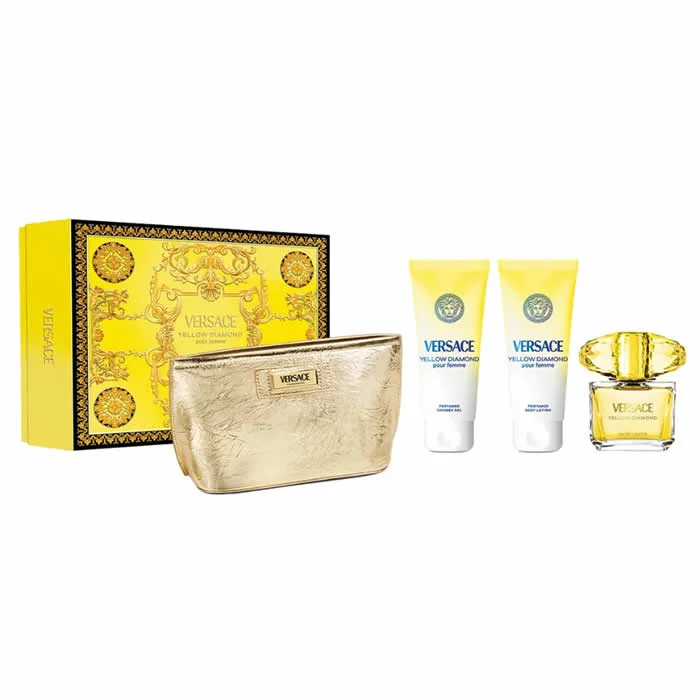 8011003918874.webp Versace Yellow Diamond Pour Femme Eau De Toilette Spray 90ml Set 4 Pieces - Image 1
