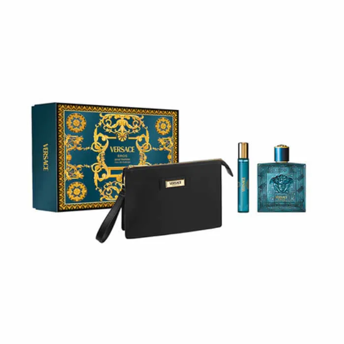 8011003919147.webp Versace Eros Pour Homme Eau De Parfum Spray 100ml Set 3 Pieces - Image 1
