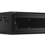 Szafa wisząca 19 cali 4U 600x450 drzwi perforowane (flat pack) czarna