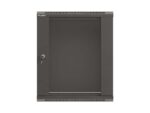 Szafa instalacyjna rack wisząca 19 cali 12U 540x350 czarna drzwi przeszklone (flat pack) - Image 3
