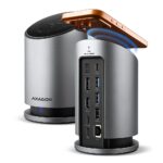 HUB Wieloportowy HMC-WL9  USB 9in1, 10Gbps, 3xUSB-A, 1xUSB-C, DP 8K/60Hz, HDMI 4K/60Hz, PD 100W, GLAN, 100cm USB-C kabel, wireless charging 15W