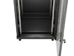 Szafa instalacyjna rack stojąca 19 cali 18U 600x600 drzwi przeszklone (Flat pack) czarna - Image 12