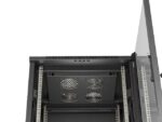 Szafa instalacyjna rack stojąca 19 cali 18U 600x600 drzwi przeszklone (Flat pack) czarna - Image 11