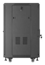 Szafa instalacyjna rack stojąca 19 cali 18U 600x600 drzwi przeszklone (Flat pack) czarna - Image 4