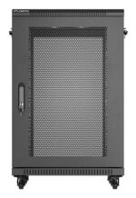Szafa instalacyjna rack stojąca 19 cali 18U 600x600 drzwi perforowane LCD (Flat pack) czarna - Image 2