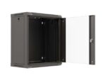 Szafa instalacyjna rack wisząca 19 cali 12U 540x350 czarna drzwi przeszklone (flat pack) - Image 7