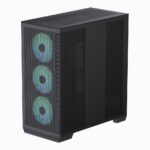 APNX C1 Gaming Midi Tower Computer Case with Side Window and RGB Lighting Black - Image 2