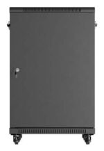 Szafa instalacyjna rack stojąca 19 cali 18U 600x600 drzwi przeszklone (Flat pack) czarna - Image 8