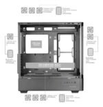Mars Gaming MC-LCDPRO Gaming Midi Tower Computer Case with Side Window Black - Image 8