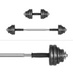 REBEL ACTIVE Adjustable dumbbells in a case 30 kg with a bar - Image 3