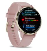 Garmin Venu 3S Stainless Steel 41mm Waterproof Smartwatch with Heart Rate Monitor (Soft Gold Stainless Steel Bezel with Dust Rose Case and Silicone Band) - Image 2