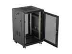Szafa instalacyjna rack stojąca 19 cali 18U 600x600 drzwi perforowane LCD (Flat pack) czarna - Image 5
