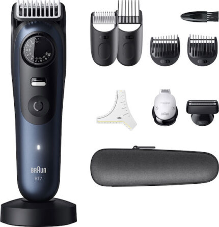Braun BeardTrimmer 7 BT7540 beard trimmer Battery 40 2 cm Wet & Dry Black  Blue